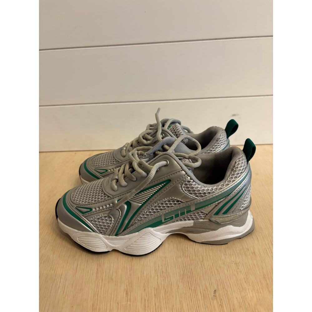 Steve Madden Women’s Speedster-e Trainers Green Gray Chunky Dad Sneakers 6.5